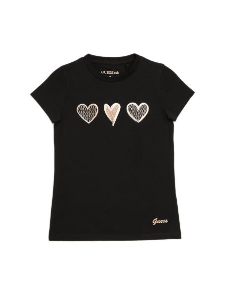 Guess Libi Hearts Tee (2-6) Jet Black
