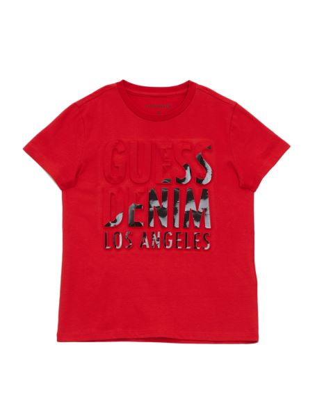 Guess Bruer Split Tee (2-6) Rugby Red