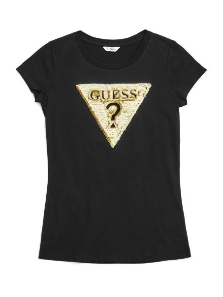 Tricou Cu Logo Guess Beatrix Triangle (4-16) Negru/auriu