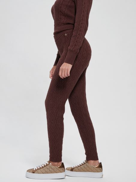 Jambiere Cu Cablu Din Amestec De Lână Guess Pur Choco Blaire