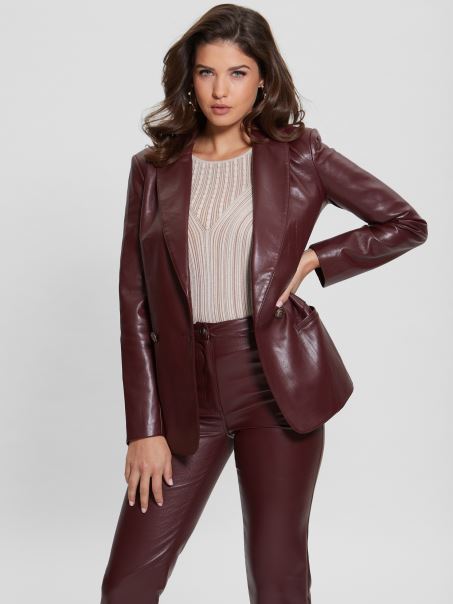 Blazer Din Piele Artificială Multi Emelie Guess Mystic Wine