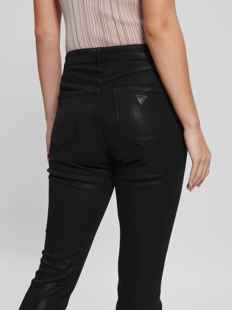 Guess 1981 Blugi Skinny Imbracati Jet Black Multi