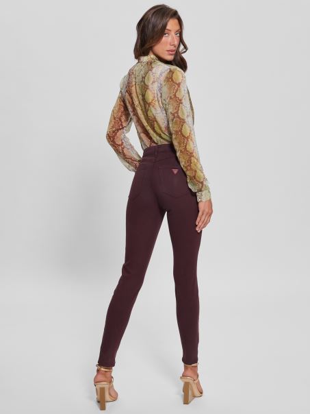 1981 Blugi Skinny Imbracati Guess Burgundy Nuanta Multi