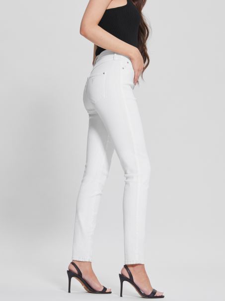 Blugi Skinny Imbracati Multi Guess 1981 Alb Pur