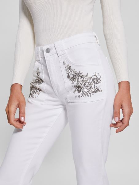 Blugi Rayna Baby Boot Guess Alb Pur Multi