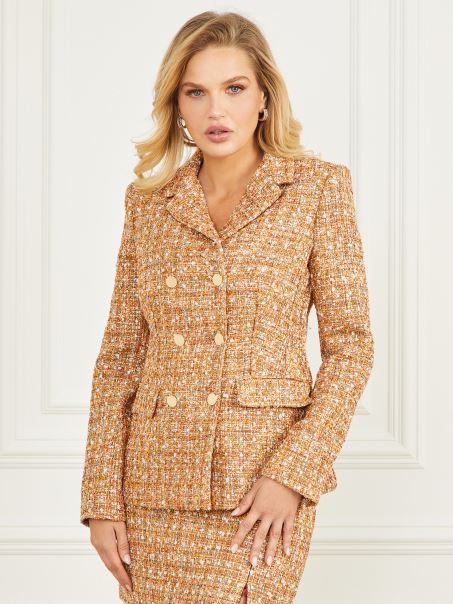 Tallulah Multicolor Tweed Angelica Tweed Blazer Guess