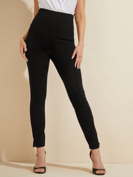 Pantaloni Skinny Jet Black Moxie Cu Talie înaltă Guess