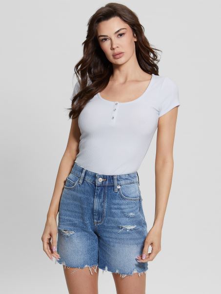 Guess Eco Karlee Henley Tee Fresh Air