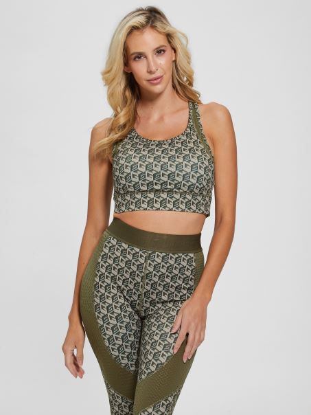 Eco Daria Active Top Guess G Cube Olive Combo