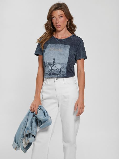 Guess Lover Easy Tee Indigo Mineral Multi