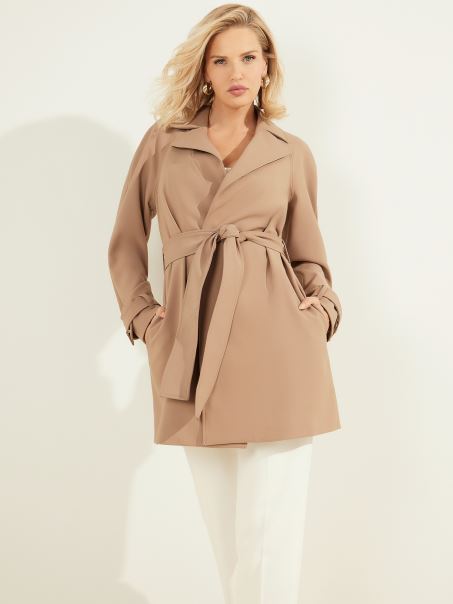 Austin Wrap Coat Shiitake Brown Guess