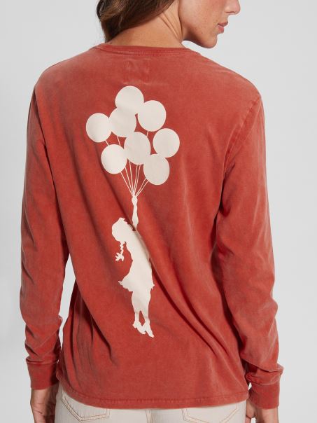 Tricou Pentru Fată Cu Balon, Roșu Aprins Ghici