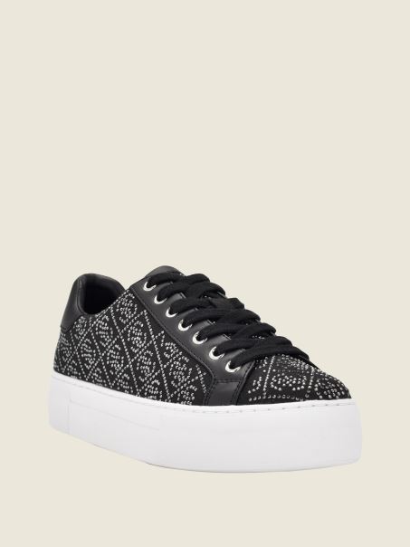 Adidasi Gelsen Cu Logo Cu Strasuri Guess Black 001