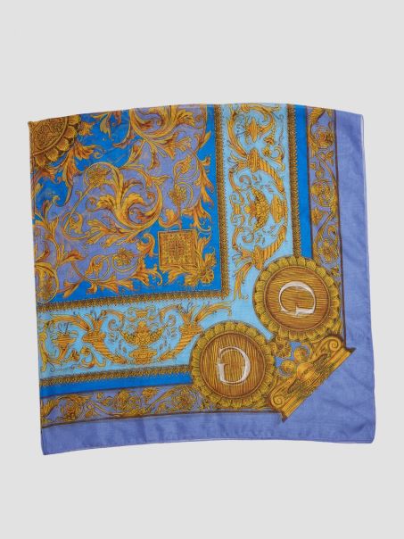 Eșarfă De Mătase Pură Eryn Albastru Pudra Ghici