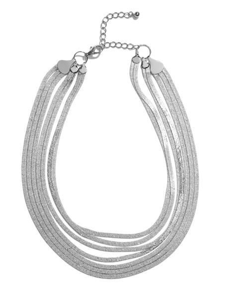 Gât Stratificat Cu Lanț De șarpe Ghici Argintiu