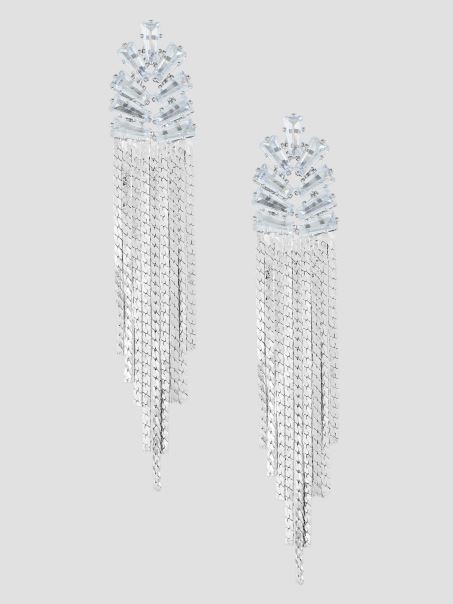 Cercei Liniari Mini Statement Argintiu Guess Argintiu