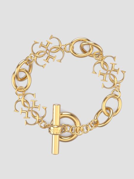 Bratara Quattro G Din Aur Galben Guess