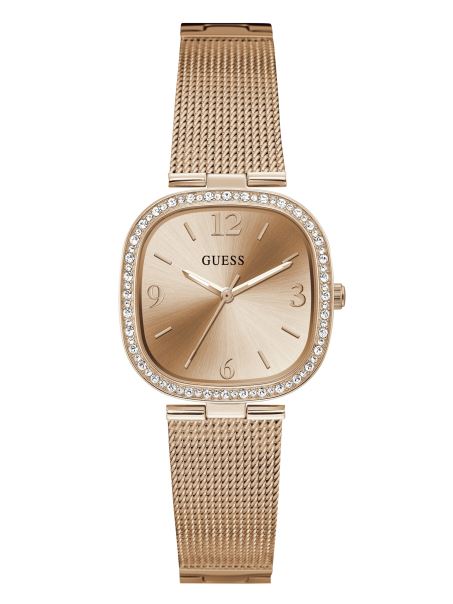 Ceas Analog Cu Plasă Auriu Roz Guess Multi