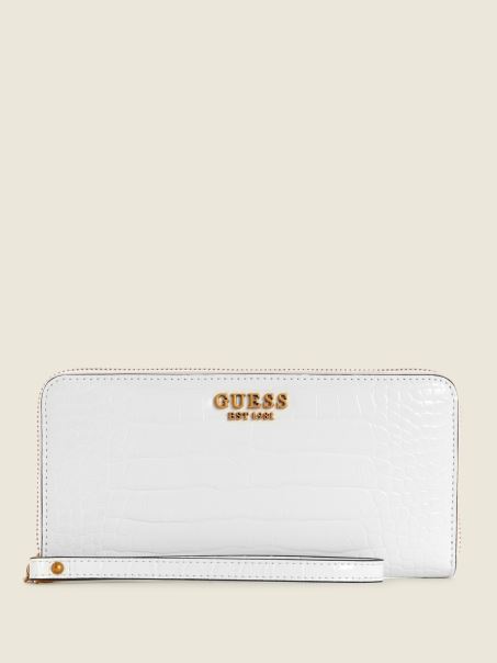 Portofel Mare Cu Fermoar Guess White