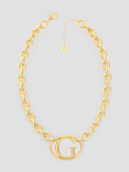 Colier Cu Zale Cu Logo G Auriu Auriu Guess