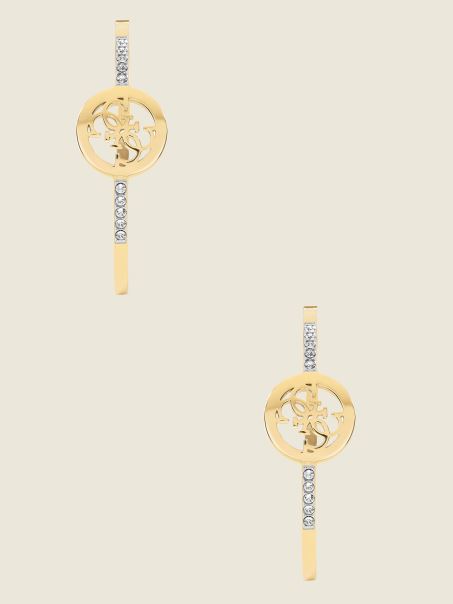 Auriu Quattro G Cercei Cerc Galben Aur Guess