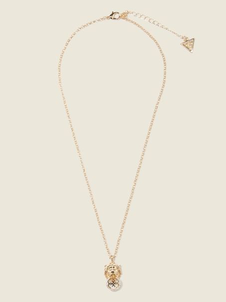 Guess Leu Pandantiv Gât Auriu