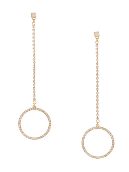 Rhinestone Pave Circle Cercei Liniari Aur Ghici