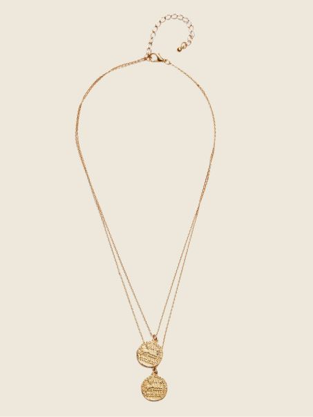 Colier Stratificat Cu Monede Placat Cu Aur Guess De 14k