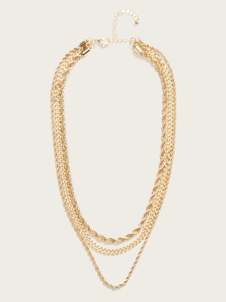 Colier Stratificat Placat Cu Aur De 14k Guess
