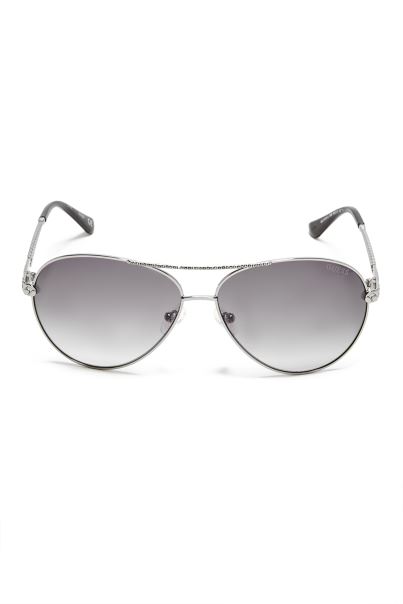 Ochelari De Soare Aviator Guess Argintii Catherine Strass