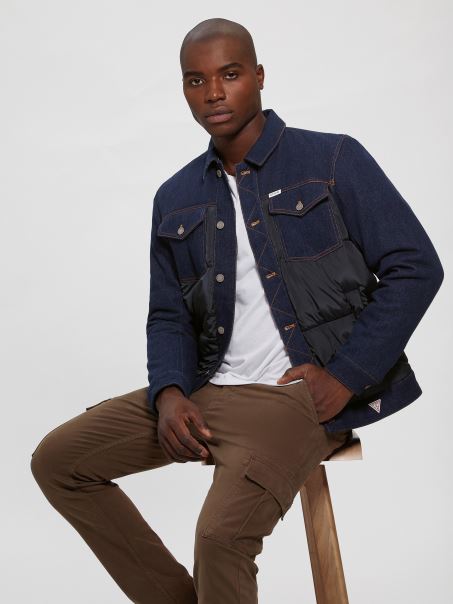 Denim Albastru Guess New Sacou Artica