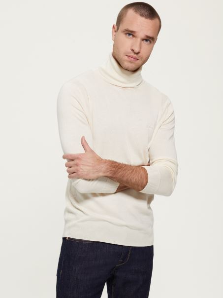 Eco Percival Pulover Turtleneck Alb Cald Guess