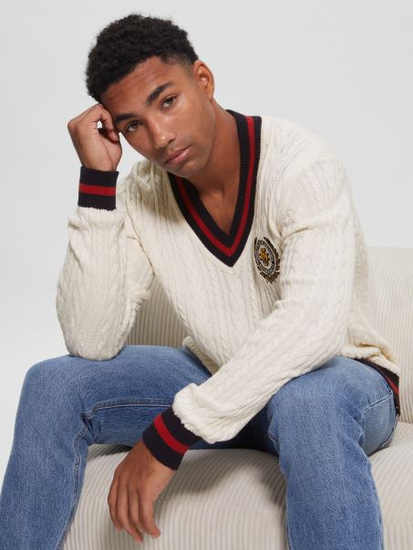 Roderic Patch Rowing Cable Hanorac Guess Alb Pur