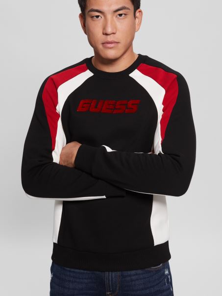 Hanorac Negru Jet Eco Matty Crewneck Guess