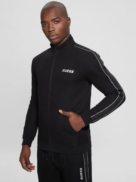 Hanorac Guess Eco Mickey Cu Fermoar Negru Jet