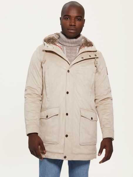 Guess Pasadena Stone Din Piele De Căprioară Artificială și Haină Din Shearling