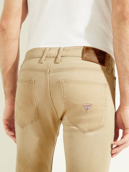 Blugi Conici Vopsiți Suc Ecologic Caramel Guess