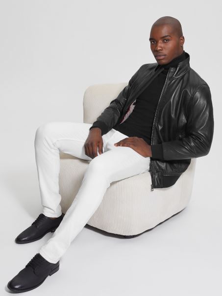 Geacă De Piele Moale Guess Jet Black