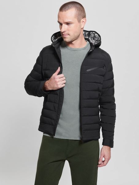 Geaca Guess Jet Black Eco Stretch