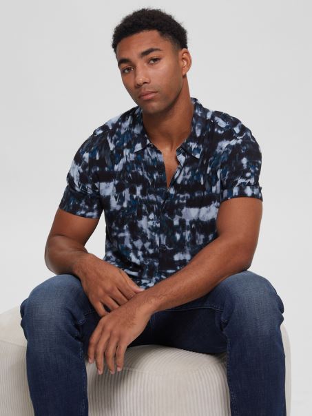 Guess Eco Rayon Tie-dye Cămașă Ikat Ikat Tie-dye