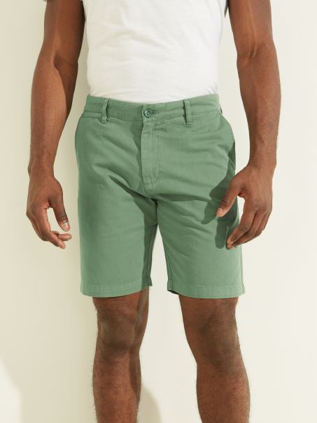 Pantaloni Scurți Chino Multi Guess Canon Twill Verde Campo