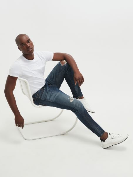 Globetrotter Guess Blugi Conici Relaxați Distressed