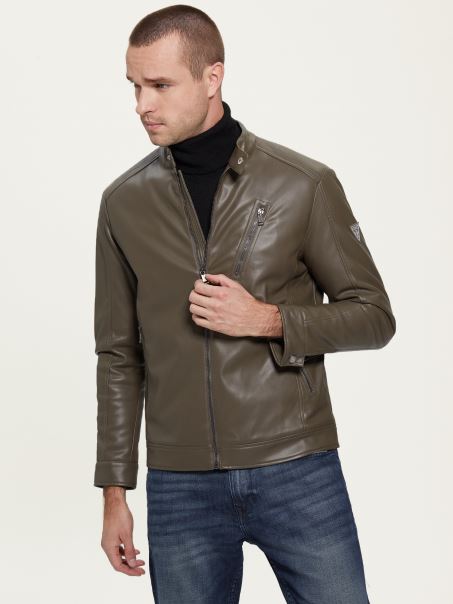 Geacă De Motociclist Din Piele Artificială General Maro Guess