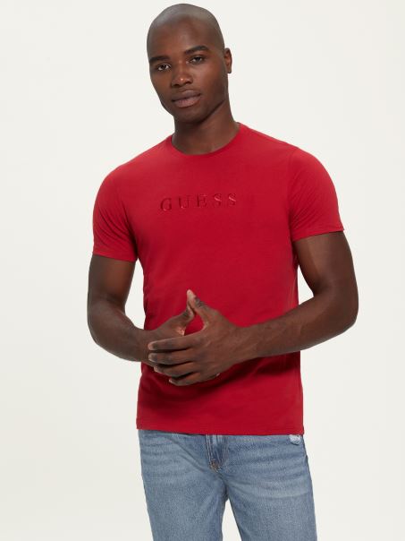 Tricou Cu Logo Brodat Guess Chili Red