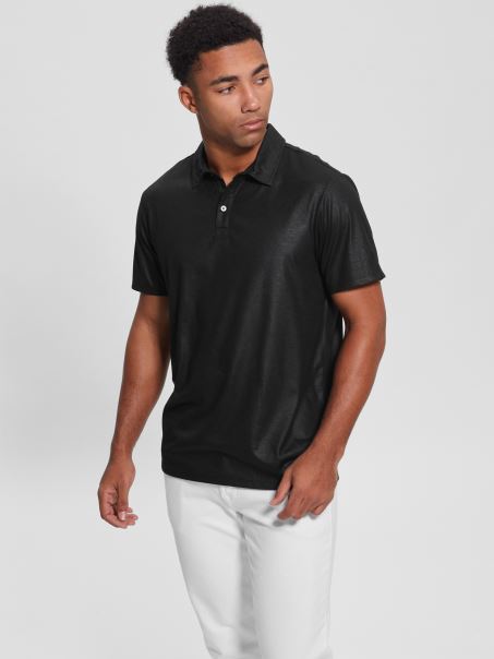 Jet Black Mason Shine Polo Guess