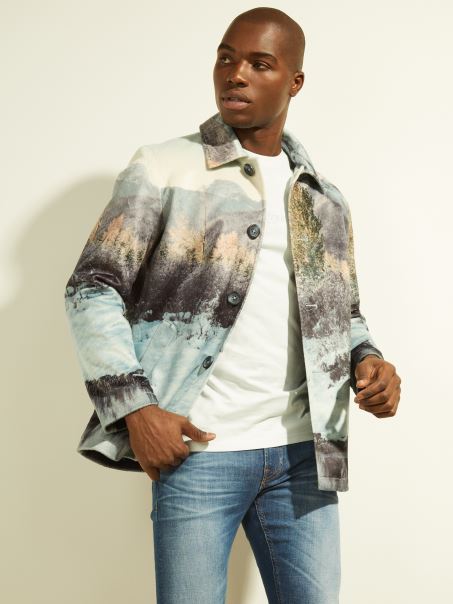 Geaca Imprimeu Vaci Iarna Munti Guess