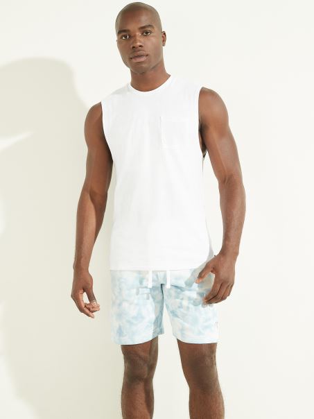 Tricou Muscular Guess Din Bumbac Alb Pur De Cânepă