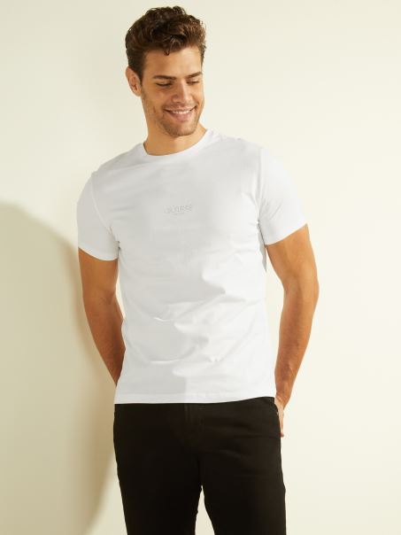 Tricou Cu Logo Alb Pur Guess Eco Aidy