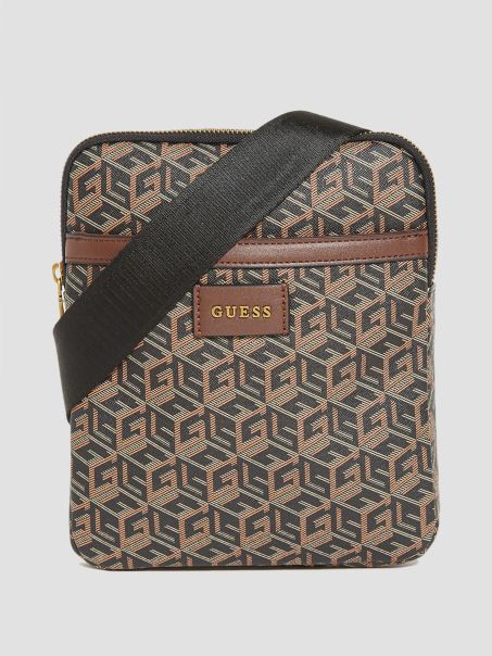 Guess Ederlo Crossbody Flat Negru