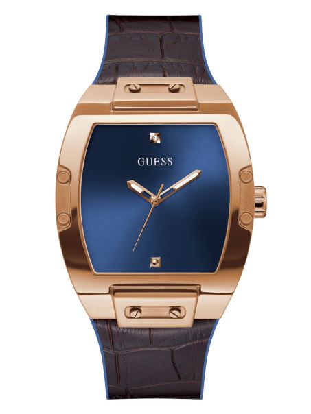Ceas Analog Cu Baril De Culoare Auriu Roz și Bleumarin Guess